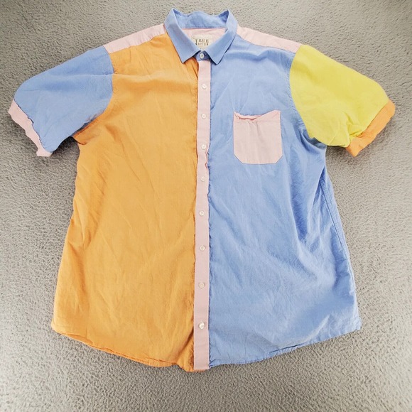 True Nation‎ Shirt Mens XXLT Tall Multicolor Colorblock Pocket Casual Preppy - Picture 1 of 11